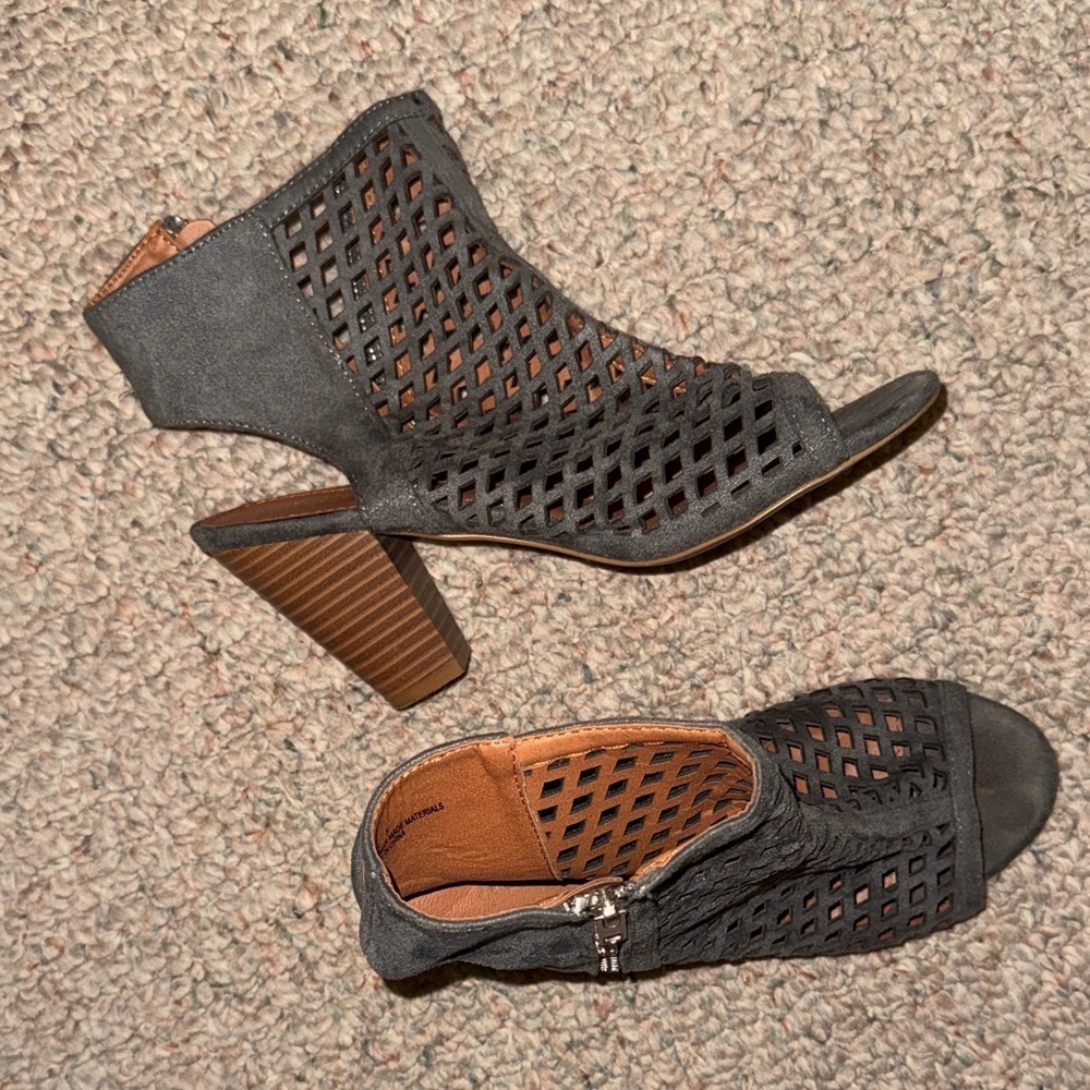 Charlotte Russe Dark Gray Cutout Heels